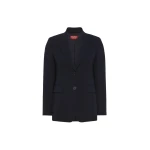 Max Mara Linz Single-Breasted Cady Blazer in Navy | Blazers | Coveti