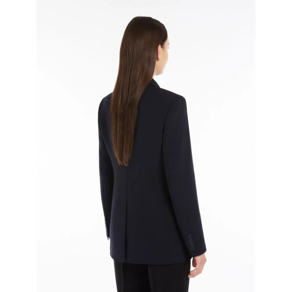 Max Mara Linz Single-Breasted Cady Blazer in Navy | Blazers | Coveti