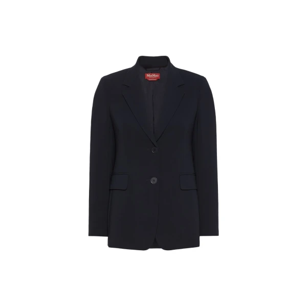 Max Mara Linz Single-Breasted Cady Blazer in Navy | Blazers | Coveti