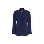 Max Mara Linz Single-Breasted Cady Blazer in Navy Style 2 | Blazers | Coveti