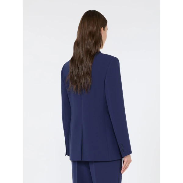 Max Mara Linz Single-Breasted Cady Blazer in Navy Style 2 | Blazers | Coveti
