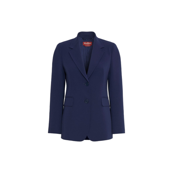 Max Mara Linz Single-Breasted Cady Blazer in Navy Style 2 | Blazers | Coveti