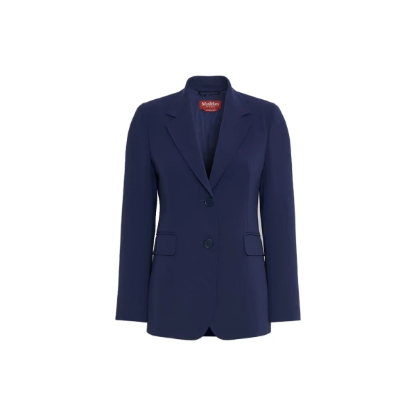 Linz Single-Breasted Cady Blazer in Navy Style 2
