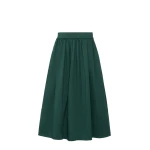 Max Mara Lira Cotton Satin Corolla Midi Skirt in Dark Green | Midi Skirts | Coveti