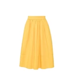 Max Mara Lira Cotton Satin Corolla Midi Skirt in Yellow | Midi Skirts | Coveti