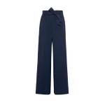 Max Mara Lira Pinstripe Wool Seersucker Trousers in Ultramarine | Tailored pants | Coveti