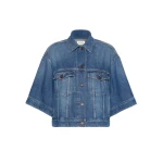 Max Mara Liuti Cotton Denim Jacket in Navy | Denim | Coveti