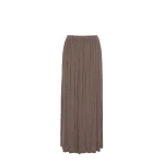 Max Mara Livrea Long Pleated Jersey Skirt in Mud | Pleated Skirts | Coveti