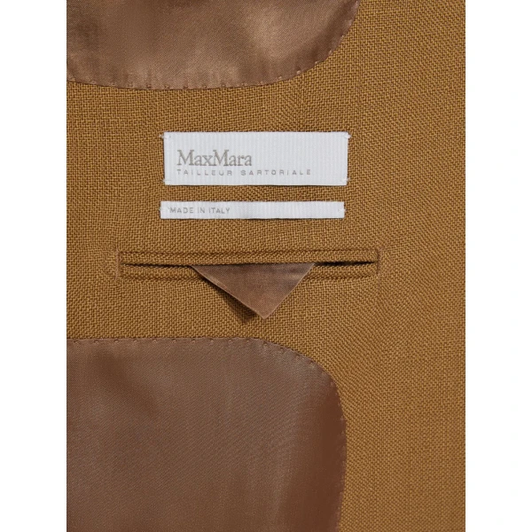 Max Mara Locusta Slub Wool Canvas Saharan Jacket in Camel | Blazers | Coveti