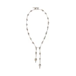 Max Mara Long Double Pendant Necklace in Silver | Women | Coveti