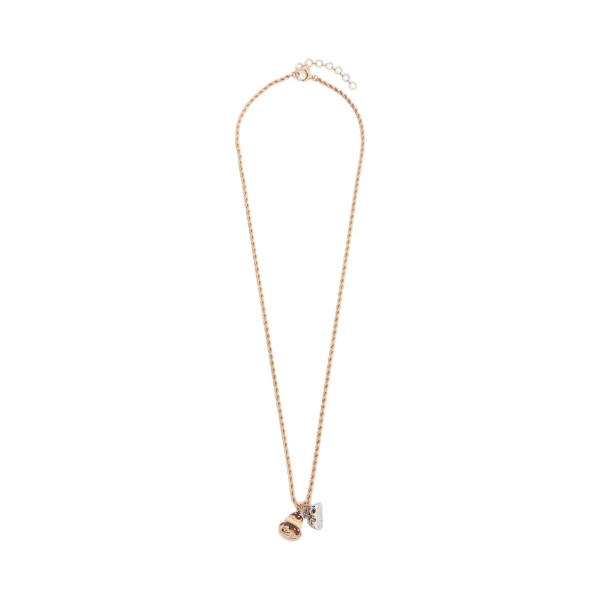 Long Necklace with Pendants in Gold
