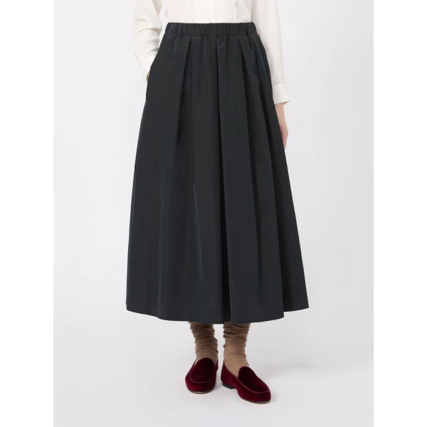 Max Mara Long Taffeta Skirt in Black | Maxi Skirts | Coveti