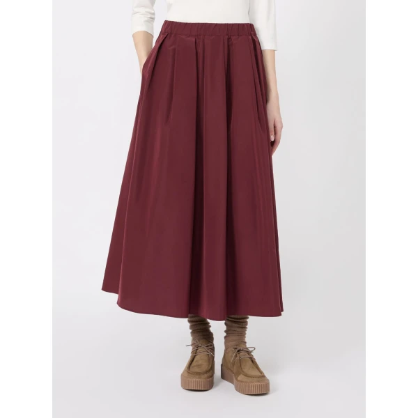 Max Mara Long Taffeta Skirt in Bordeaux | Maxi Skirts | Coveti