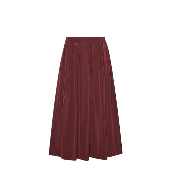 Long Taffeta Skirt in Bordeaux