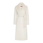 Max Mara Loriana Wool Wrap Coat in Beige | Wool Coat | Coveti