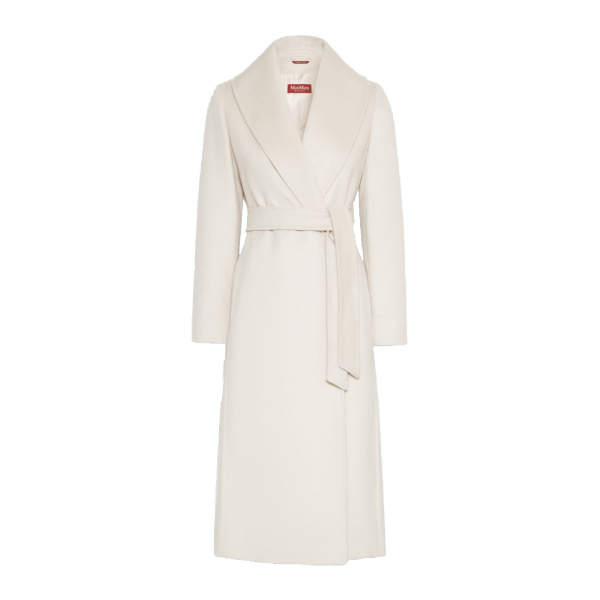 Max Mara Loriana Wool Wrap Coat in Beige | Wool Coat | Coveti