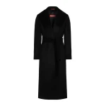Max Mara Loriana Wool Wrap Coat in Black | Wool Coat | Coveti