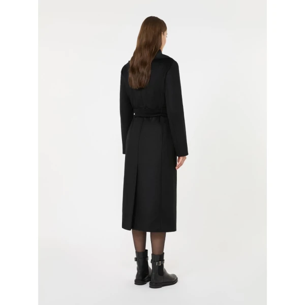 Max Mara Loriana Wool Wrap Coat in Black | Wool Coat | Coveti
