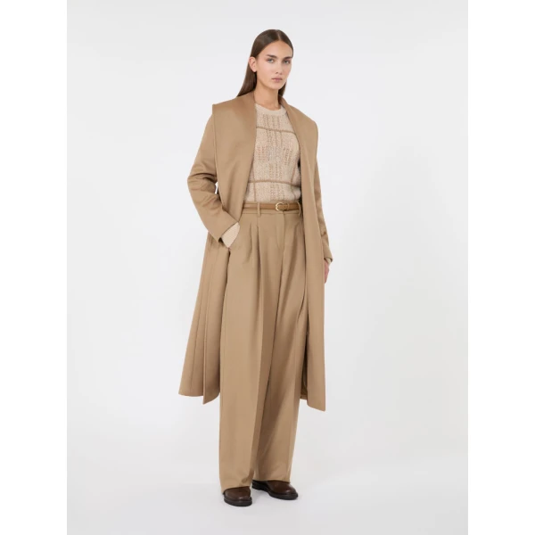 Max Mara Loriana Wool Wrap Coat in Camel | Wool Coat | Coveti