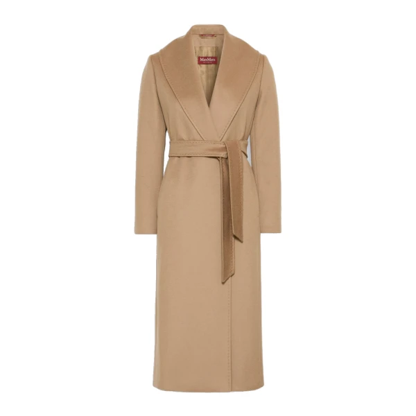 Loriana Wool Wrap Coat in Camel