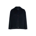 Max Mara Lusso Hooded Wool Coat in Midnight Blue | Wool Coat | Coveti
