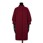Max Mara Macina Cashmere Cocoon Coat in Bordeaux | Wool Coat | Coveti
