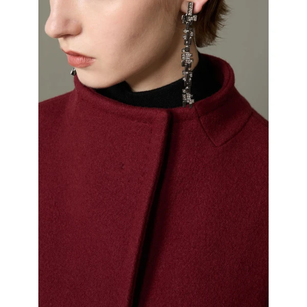Max Mara Macina Cashmere Cocoon Coat in Bordeaux | Wool Coat | Coveti
