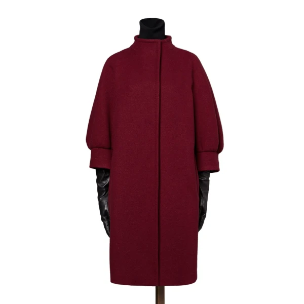 Macina Cashmere Cocoon Coat in Bordeaux