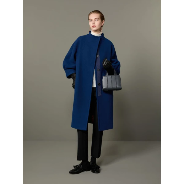 Max Mara Macina Cashmere Cocoon Coat in Cornflower Blue | Wool Coat | Coveti