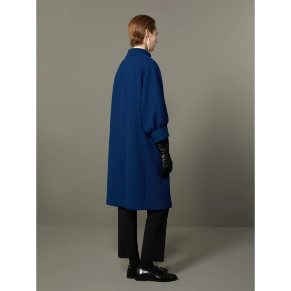 Max Mara Macina Cashmere Cocoon Coat in Cornflower Blue | Wool Coat | Coveti