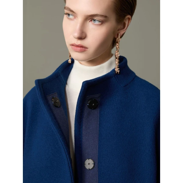 Max Mara Macina Cashmere Cocoon Coat in Cornflower Blue | Wool Coat | Coveti
