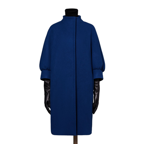 Max Mara Macina Cashmere Cocoon Coat in Cornflower Blue | Wool Coat | Coveti