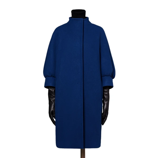 Max Mara Macina Cashmere Cocoon Coat in Cornflower Blue | Wool Coat | Coveti