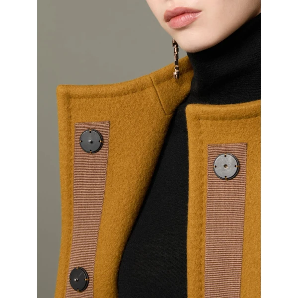 Max Mara Macina Cashmere Cocoon Coat in Mustard | Wool Coat | Coveti