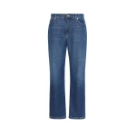 Max Mara Macro Slim-Fit Cotton Denim Jeans in China Blue | Denim | Coveti