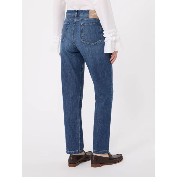 Max Mara Macro Slim-Fit Cotton Denim Jeans in China Blue | Denim | Coveti