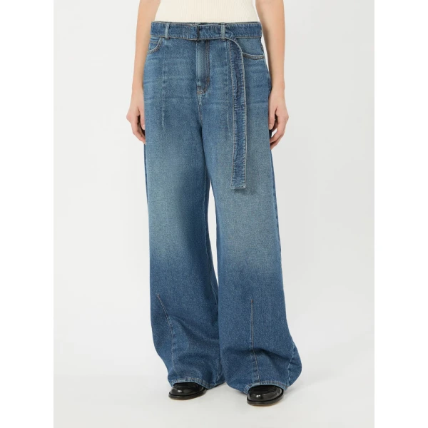 Max Mara Madia Wide-Fit Cotton Denim Jeans in Navy | Denim | Coveti