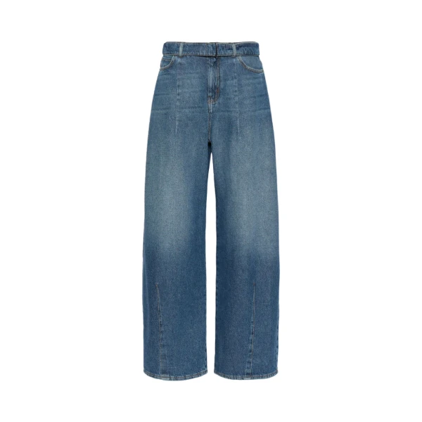 Max Mara Madia Wide-Fit Cotton Denim Jeans in Navy | Denim | Coveti