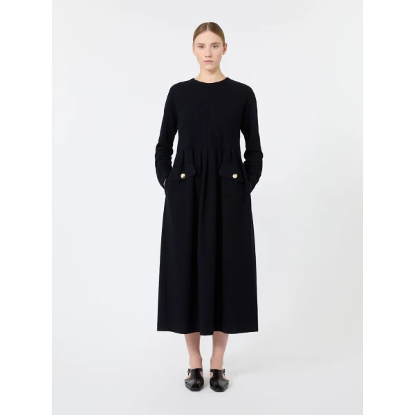 Max Mara Magia Boucle-Look Jersey Maxi Dress in Ultramarine | Maxi Dresses | Coveti