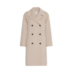 Max Mara Magnolia Double-Breasted Wool Midi Coat in Beige | Wool Coat | Coveti