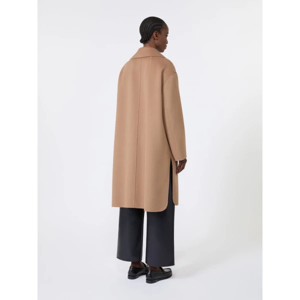 Max Mara Magnolia Double-Breasted Wool Midi Coat in Camel | Wool Coat | Coveti