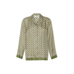 Max Mara Mambo Printed Silk Twill Shirt in Khaki | Shirts | Coveti