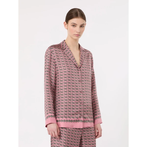 Max Mara Mambo Printed Silk Twill Shirt in Pink | Shirts | Coveti
