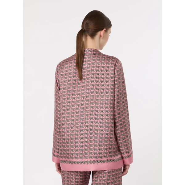 Max Mara Mambo Printed Silk Twill Shirt in Pink | Shirts | Coveti