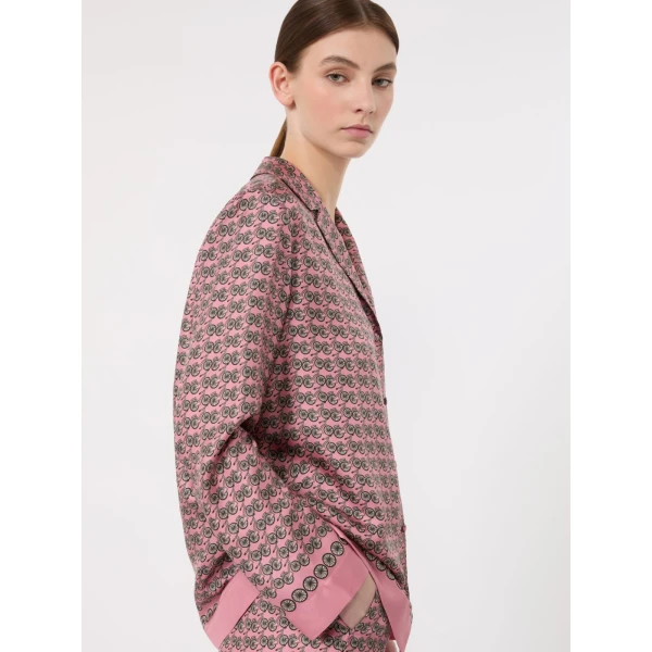 Max Mara Mambo Printed Silk Twill Shirt in Pink | Shirts | Coveti