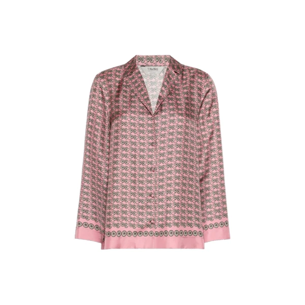 Max Mara Mambo Printed Silk Twill Shirt in Pink | Shirts | Coveti