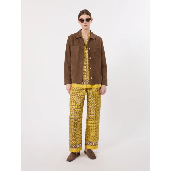 Max Mara Mambo Printed Silk Twill Shirt in Yellow | Shirts | Coveti