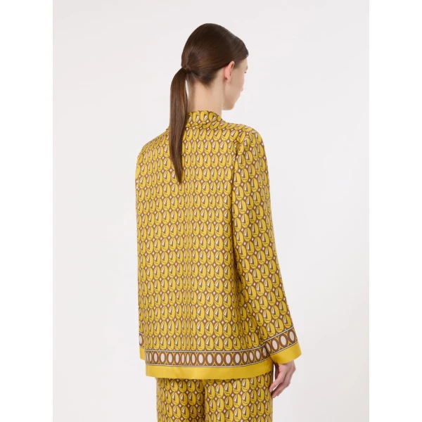 Max Mara Mambo Printed Silk Twill Shirt in Yellow | Shirts | Coveti