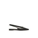 Max Mara Manna Nappa Leather Flat Slingbacks in Black | Flats | Coveti