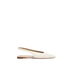 Max Mara Manna Nappa Leather Flat Slingbacks in Ivory | Flats | Coveti